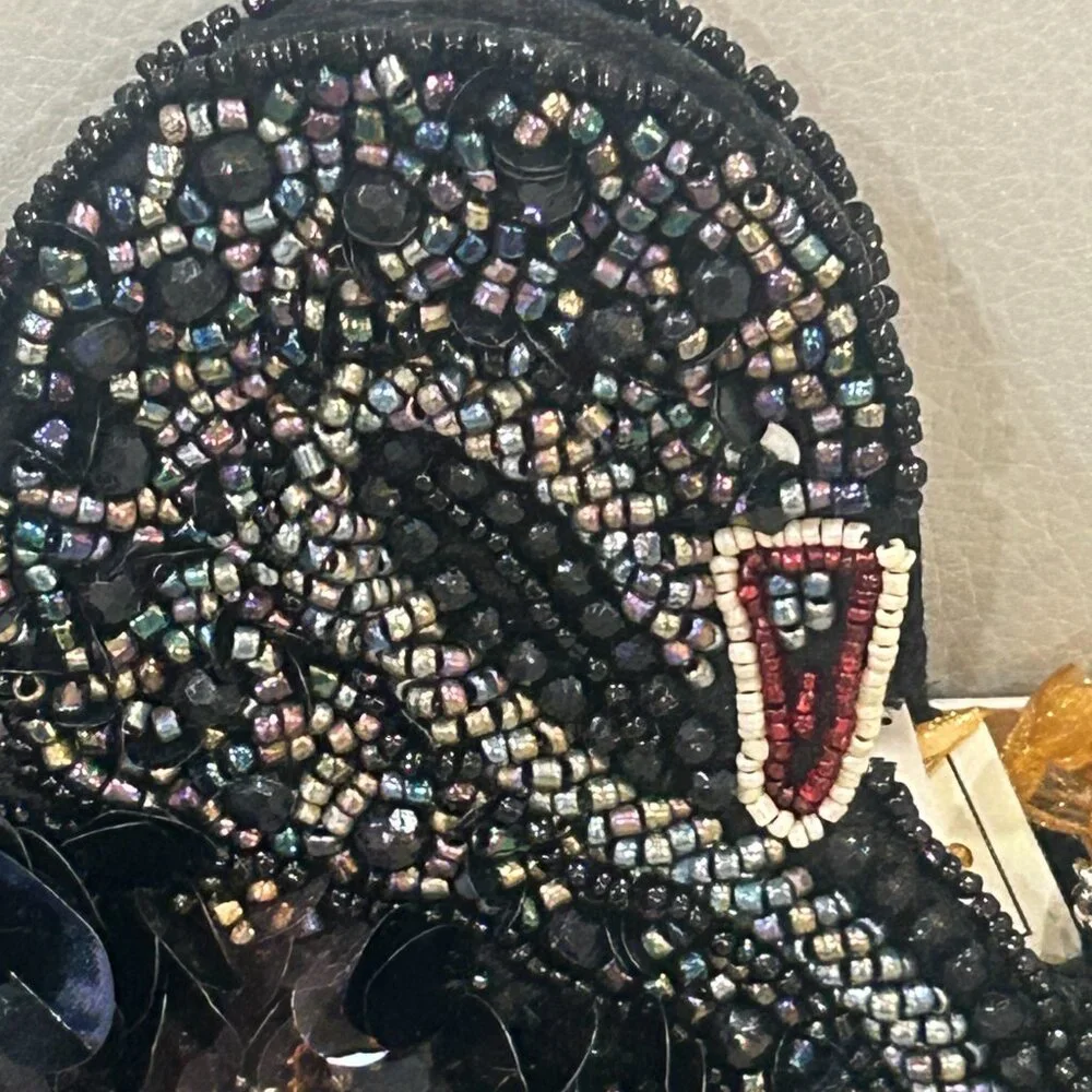 From India to You Black Swan Beaded Sequin Bag Crossbody Tik Tok Viral RARE NWT